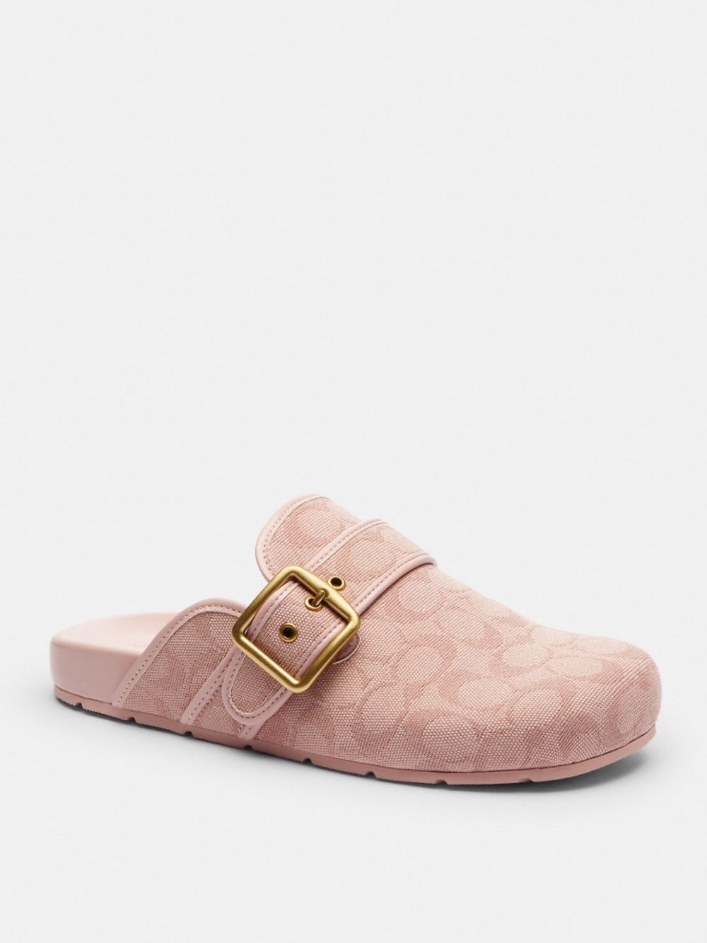 Coach Outlet Archival Buckle Clog In Signature Jacquard Canvas